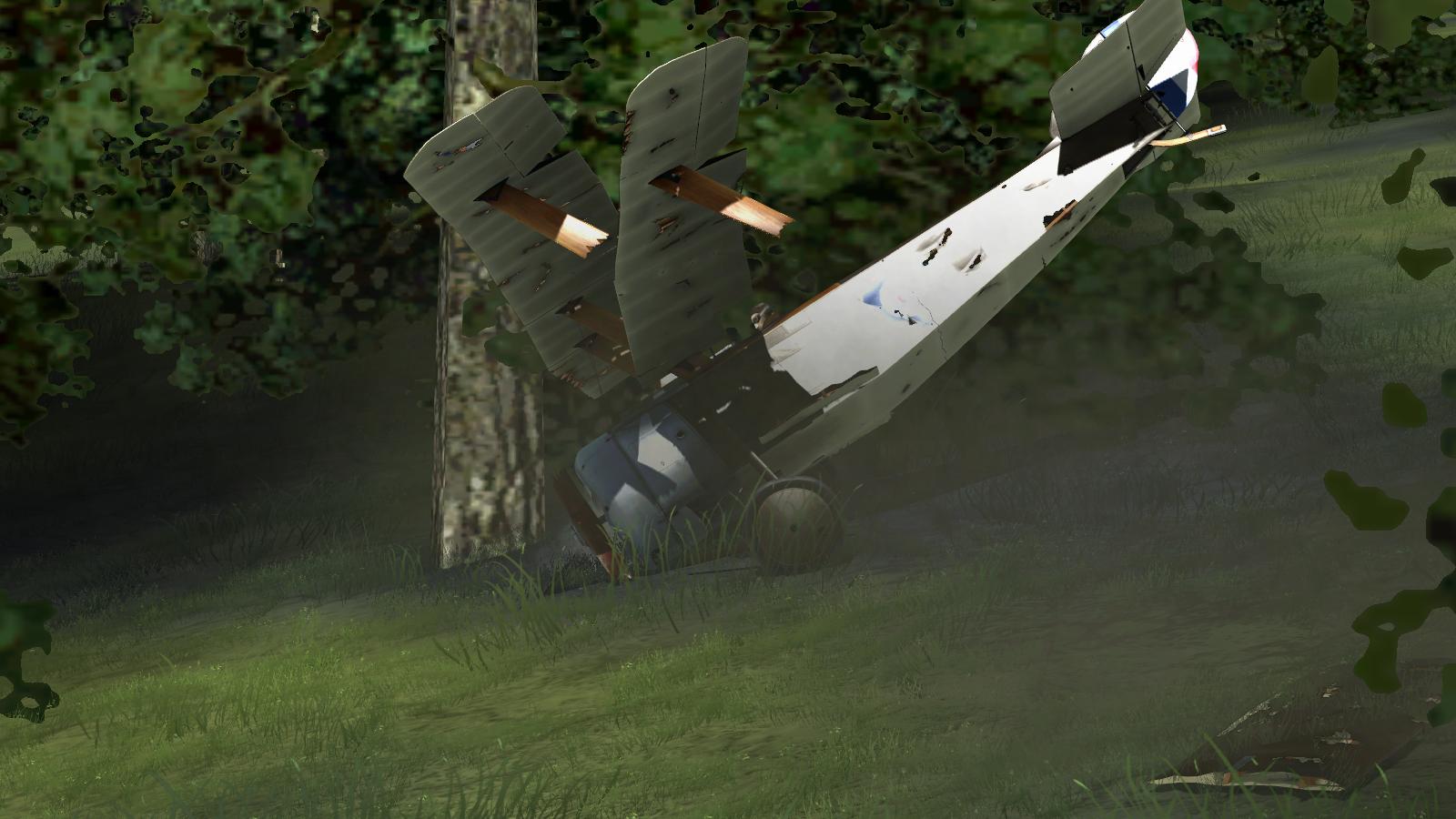 Rise of Flight - crashed Sopwith Triplane