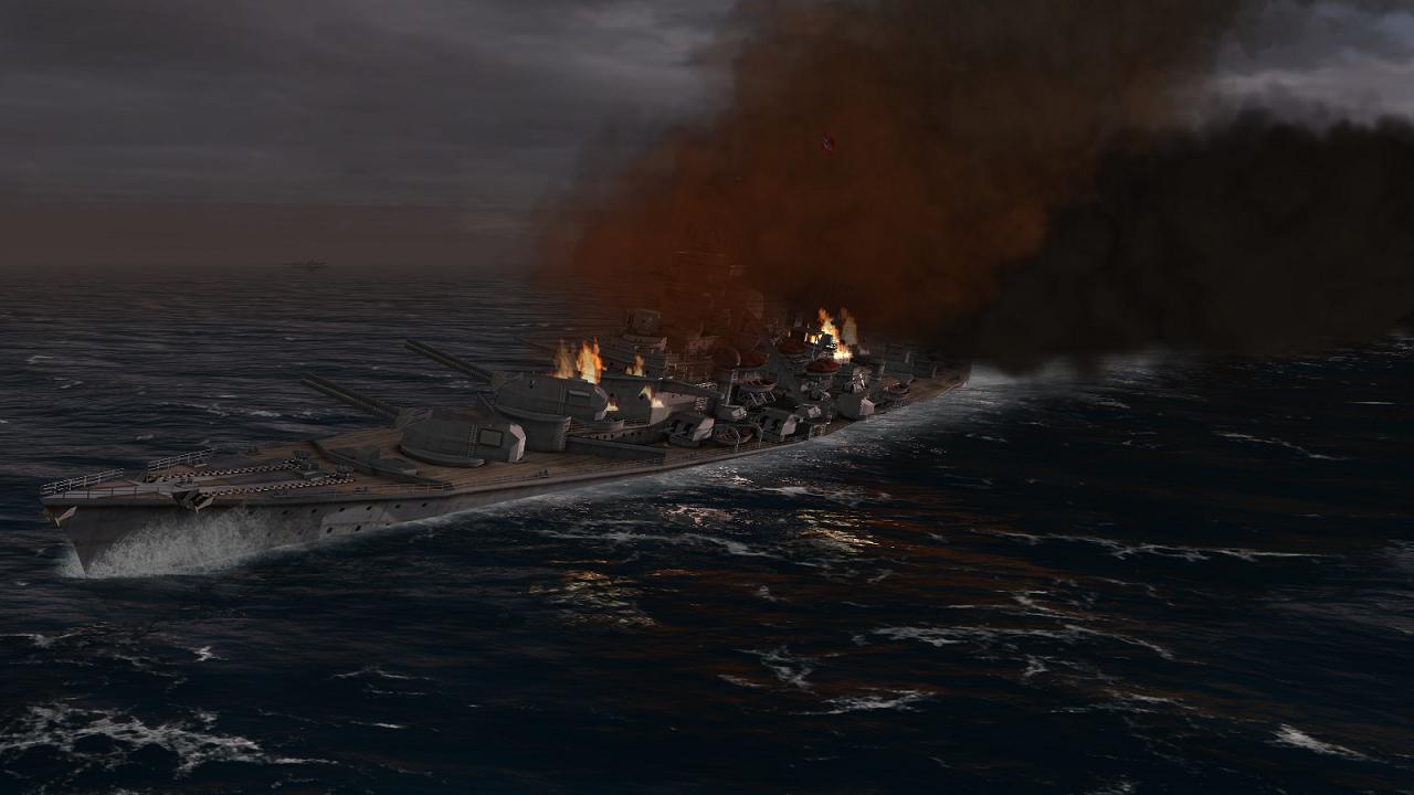 Atlantic Fleet - Bismarck burns