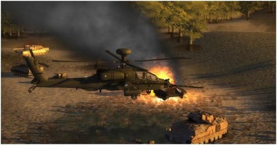 AH-64 Engaging Enemy Unit