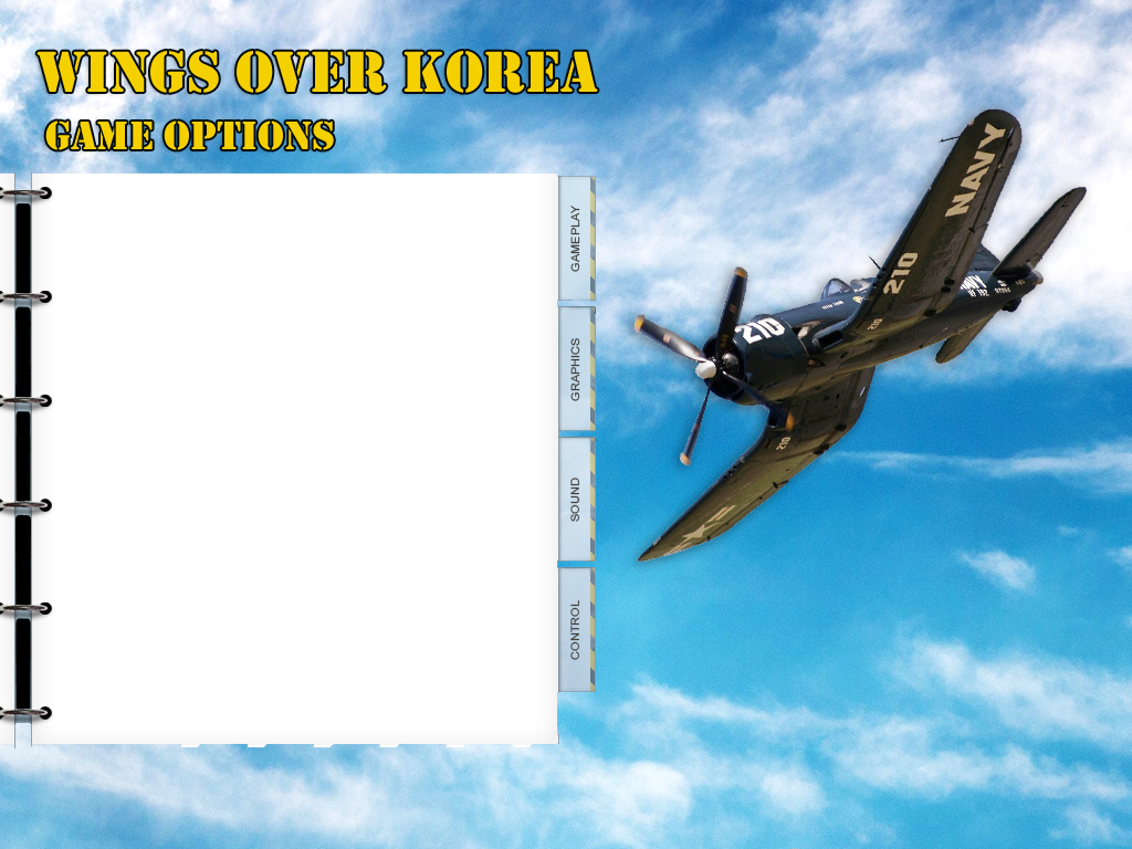 WOE Options Screen converted to Wings Over Korea (work in progress)