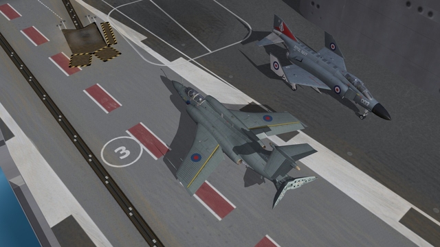 Buccaneer and F-4K on Ark Royal