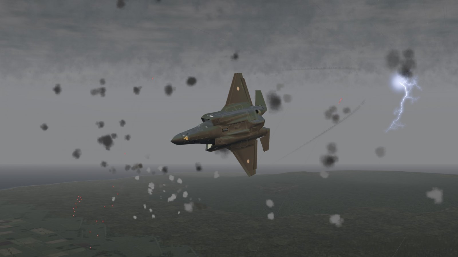F-35A Breaking While In A Flak Cloud