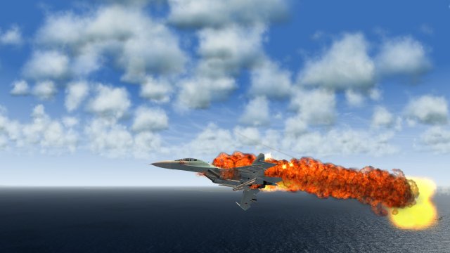 Su-30 On Fire Again and Burning Off A Wing