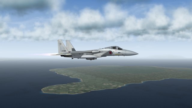 F-15J in Afterburner on Patrol Over Japan