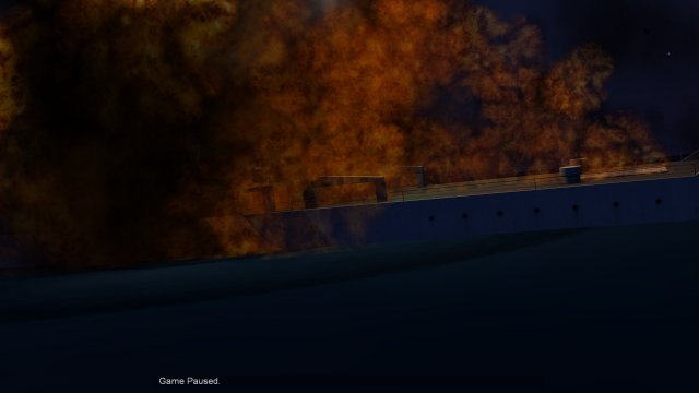 Flames Consuming Sinking Russian Ship