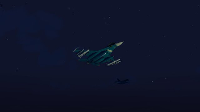 Two F-2As Lit Up by Launched ASM-3