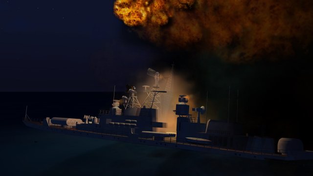 Russian Ship Blowing Up