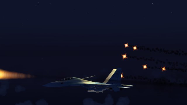 Su-30 Firing Off Flares