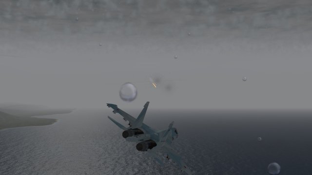 Su-30 Racing to Intercept Thru the Rain