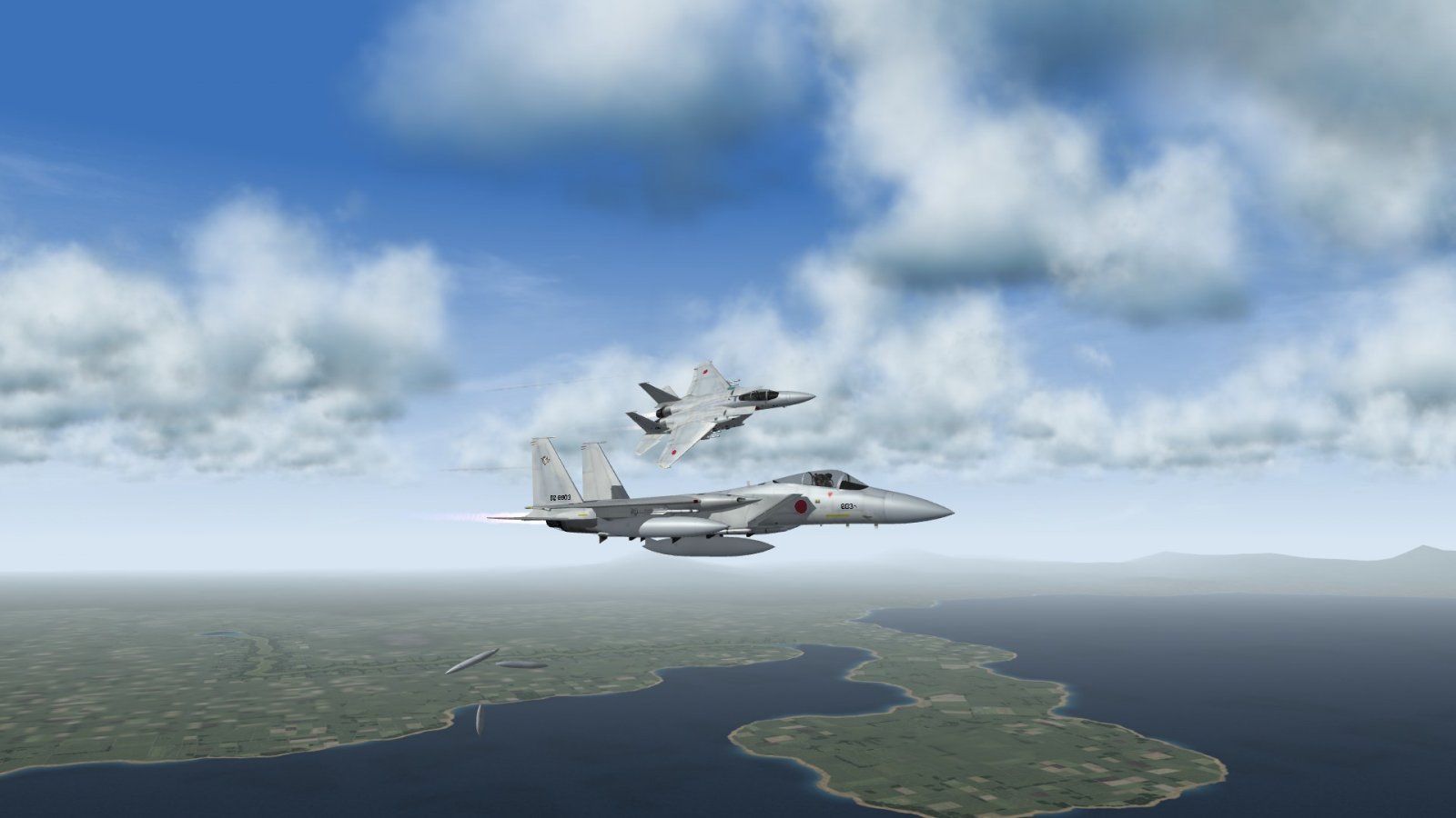 F-15J Eagle Wingman Breaking Right