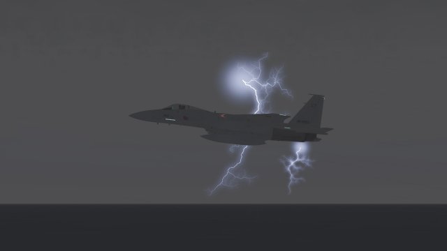 F-15J Posing With Lightning Bolts