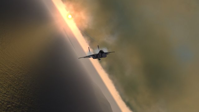 F-15J Pulling Vapes in the Sunset