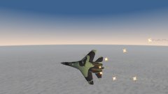 Su-27 Flanker Desperately Putting Out Flares