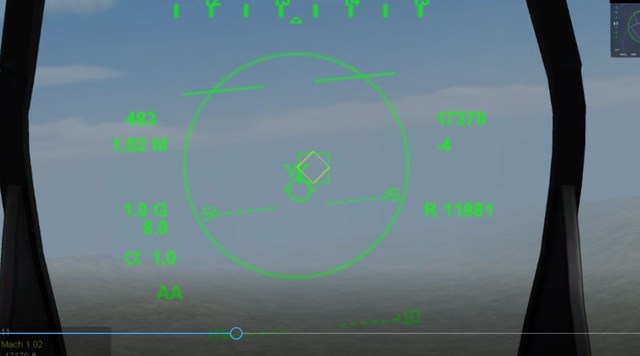 F-22 Cockpit close up of HUD